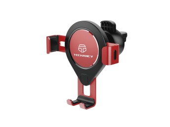 Techancy TI2197 Suporte para Telemovel Automovel Vermelho, Fixao AutomAtica, Rotao de 360 Graus,
