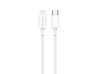Techancy Usb C Data Cable For Lghtning Pd 20W 2M Tpe White