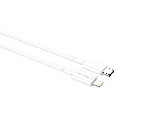 Techancy Cabo De Dado Usb C Para Lghtning Pd 20W 2M Tpe Branco Techancy Cabo De Dado Usb C Para Lghtning Pd 20W 2M Tpe Branco
