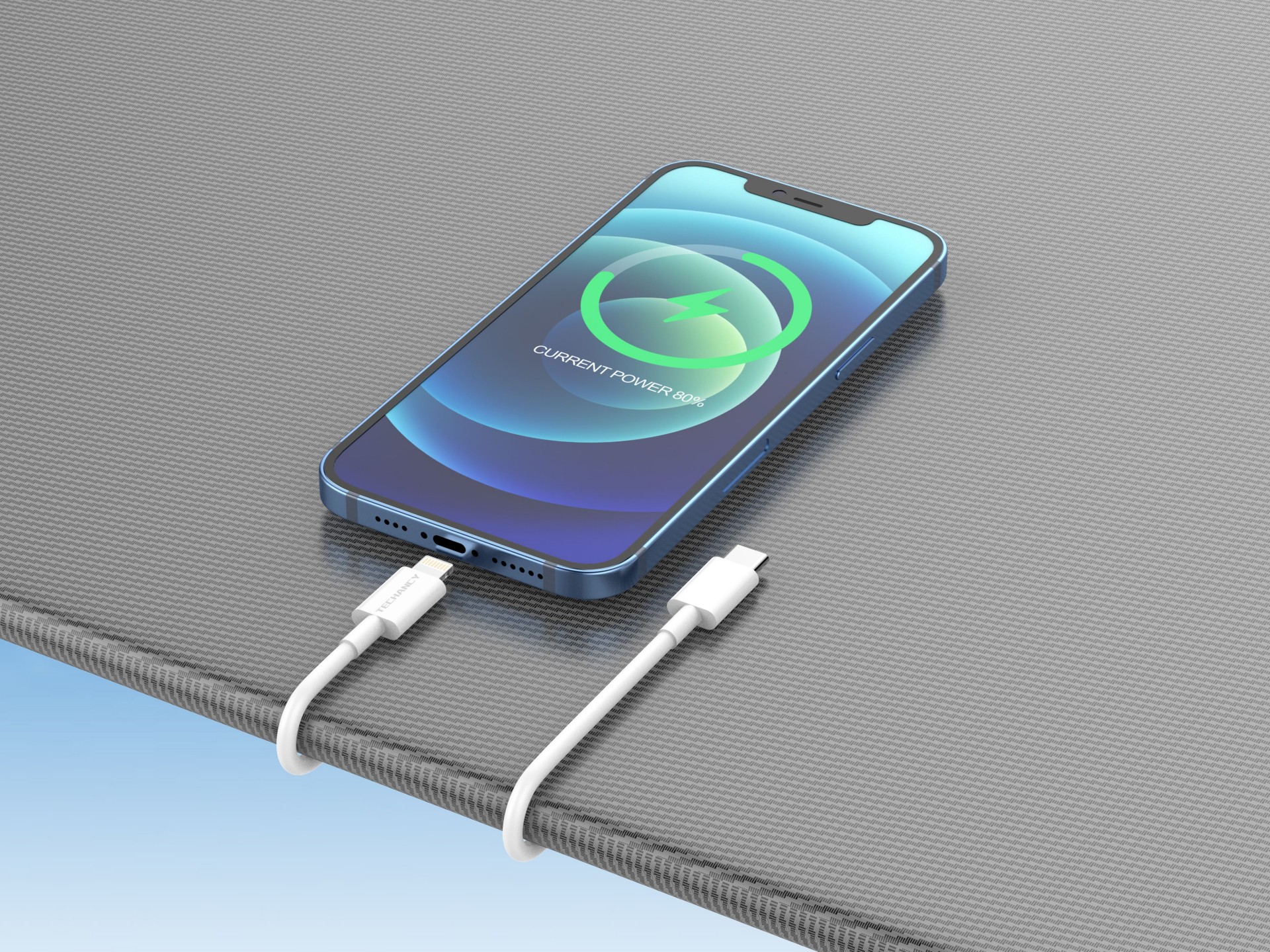 Techancy Cabo De Dado Usb C Para Lghtning Pd 20W 2M Tpe Branco Techancy Cabo De Dado Usb C Para Lghtning Pd 20W 2M Tpe Branco