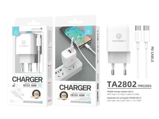 Caricabatterie da parete 20W Pd+Qc3.0 Typec-Typec Pd Cable Bianco Caricabatterie da parete 20W Pd+Qc3.0 Typec-Typec Pd Cable Bianco