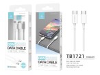 Techancy Cble de donnes Usb C vers Usb C Pd 60W 2M Tpe Blanc