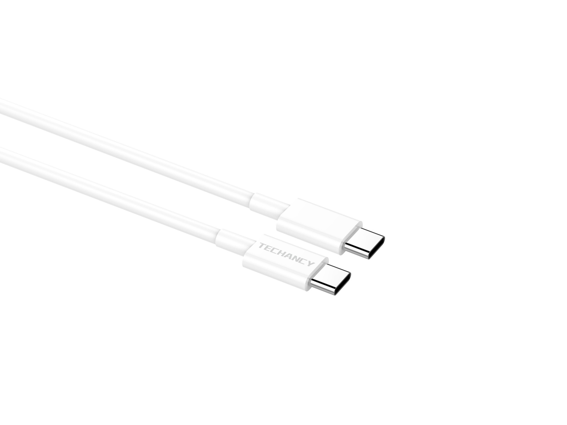 Techancy Data Cable Usb C To Usb C Pd 60W 2M Tpe White