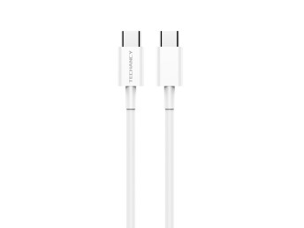 Techancy Data Cable Usb C To Usb C Pd 60W 2M Tpe White