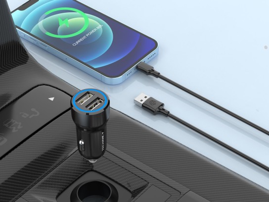 Cargador De Coche 2.4 A Con Cable Lightning,Cargador De Coche Encendedor De Cigarrillos,Doble Puerto Cargador De Coche 2.4 A Con Cable Lightning,Cargador De Coche Encendedor De Cigarrillos,Doble Puerto