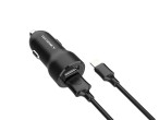 Carregador De Carro 2.4 A Com Cabo Lightning ,Carregador Isqueiro Facil De Carregar Porta Dupla Com 