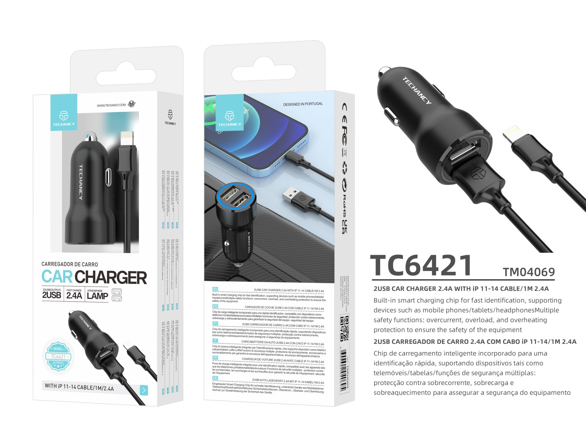 Cargador De Coche 2.4 A Con Cable Lightning,Cargador De Coche Encendedor De Cigarrillos,Doble Puerto Cargador De Coche 2.4 A Con Cable Lightning,Cargador De Coche Encendedor De Cigarrillos,Doble Puerto