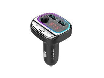 Transmissor Fm Bluetooth Para Carro ,Maos-Livres Sem Fios Leitor Mp3 Carro Preto