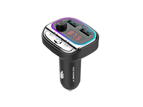 Transmissor Fm Bluetooth Para Carro ,Maos-Livres Sem Fios Leitor Mp3 Carro Preto