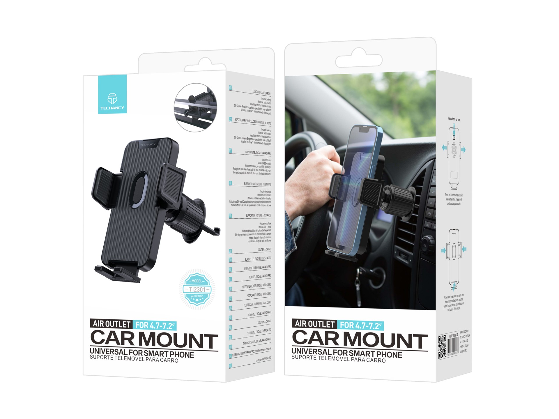 Supporto per auto mobile per la ventilazione dell'aria, supporto per auto mobile rotante a 360� con 