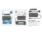 Techancy Universal Laptop Adapter 120W TL7341 Black, Eingang 110-240 V, Ausgang 120 W, mit mehreren 