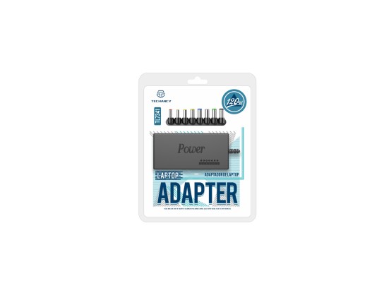 Techancy Adaptador Universal Port�til 120W TL7341 Negro, Entrada 110-240V, Salida 120W, con M�ltiple
