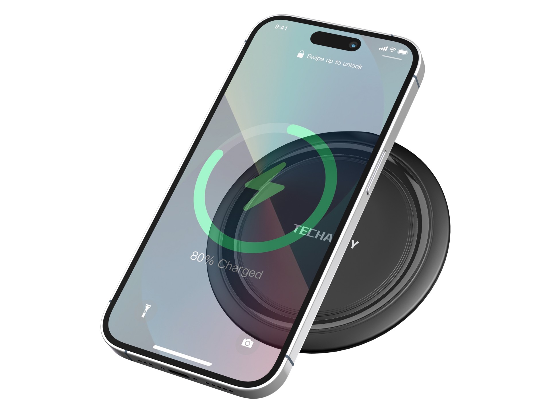 Techancy Wireless Charger 15W TF2799, compatibile con varie marche di smartphone, ricarica veloce e 