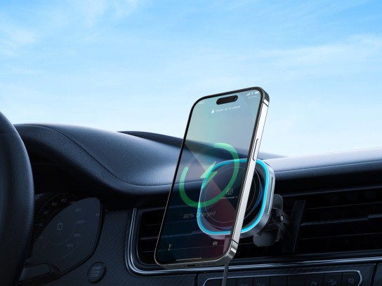 Techancy Magnetic Holder TF2825, 15W wireless charger, MagSafe compatible, LED, fast charging