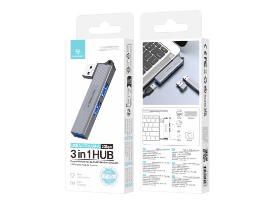 Techancy Hub 3-in-1 USB-A zu USB 3.0 KT2906, kompatibel mit Mac OS/iPad OS/Windows, 5 Gbps Übertragu Techancy Hub 3-in-1 USB-A zu USB 3.0 KT2906, kompatibel mit Mac OS/iPad OS/Windows, 5 Gbps Übertragu