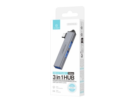 Techancy Hub USB-C zu 3 USB 3.0-Anschlüssen KT2907, kompatibel mit Mac OS, Windows und Linux, 5 Gbps Techancy Hub USB-C zu 3 USB 3.0-Anschlüssen KT2907, kompatibel mit Mac OS, Windows und Linux, 5 Gbps