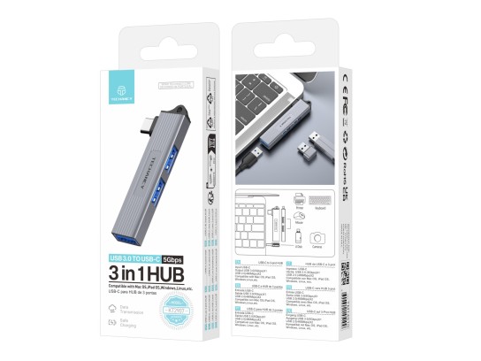 Techancy Hub USB-C zu 3 USB 3.0-Anschlüssen KT2907, kompatibel mit Mac OS, Windows und Linux, 5 Gbps Techancy Hub USB-C zu 3 USB 3.0-Anschlüssen KT2907, kompatibel mit Mac OS, Windows und Linux, 5 Gbps