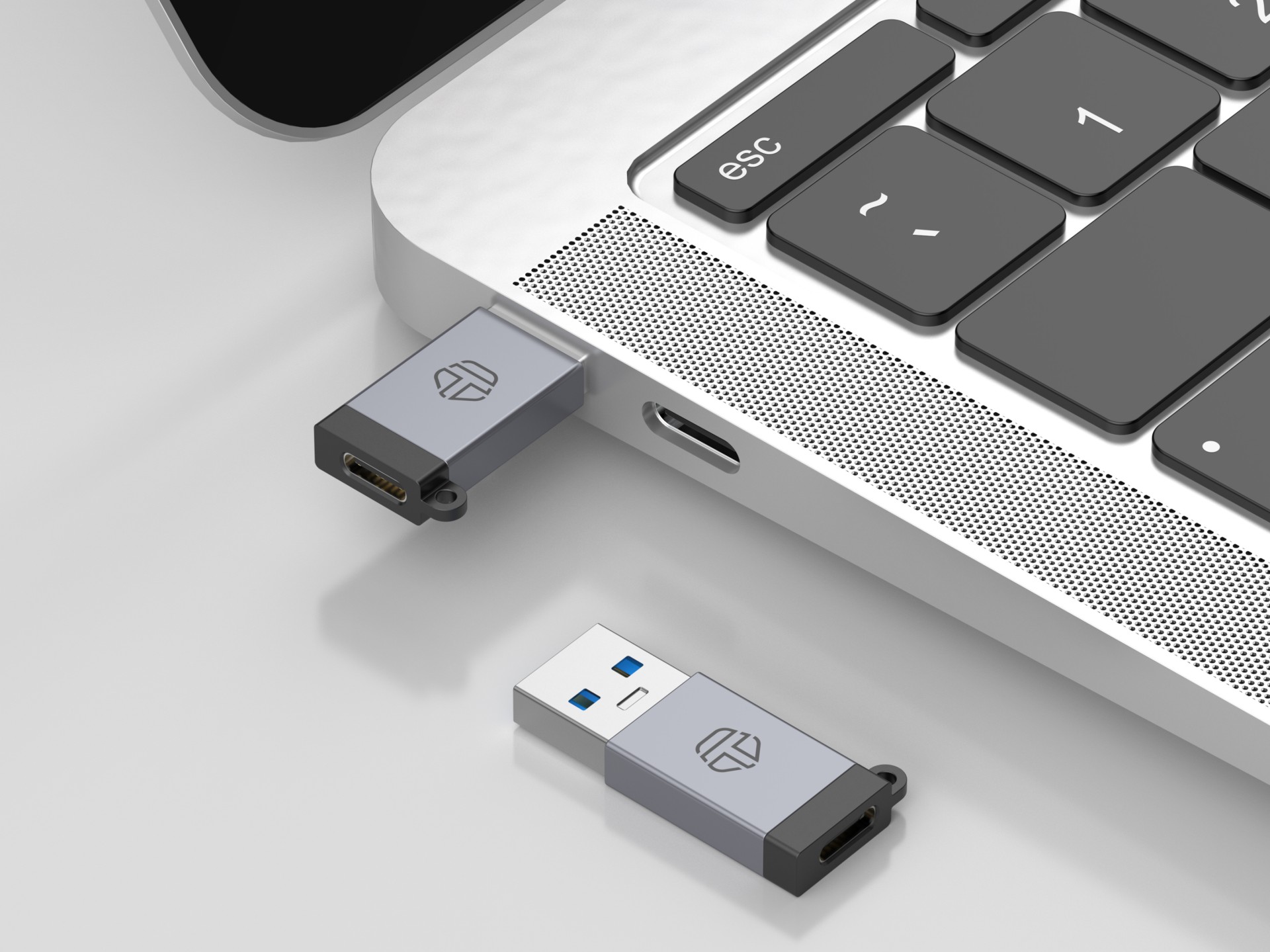 Techancy USB-A to USB-C OTG adapter KK2110 , aluminium alloy, supports data transfer, charging Techancy USB-A to USB-C OTG adapter KK2110 , aluminium alloy, supports data transfer, charging