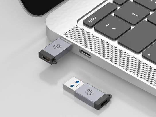 Techancy USB-A to USB-C OTG adapter KK2110 , aluminium alloy, supports data transfer, charging Techancy USB-A to USB-C OTG adapter KK2110 , aluminium alloy, supports data transfer, charging