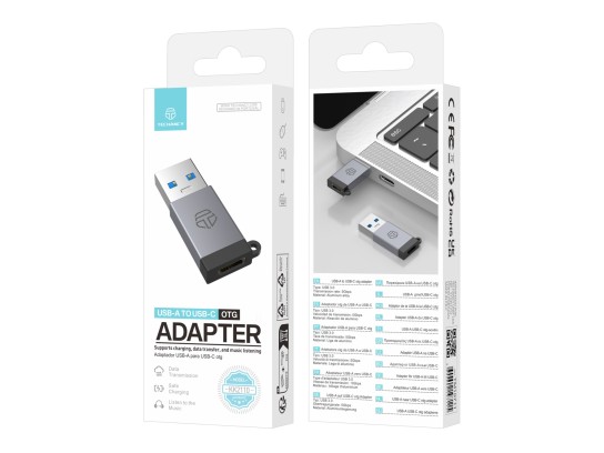 Techancy USB-A to USB-C OTG adapter KK2110 , aluminium alloy, supports data transfer, charging Techancy USB-A to USB-C OTG adapter KK2110 , aluminium alloy, supports data transfer, charging