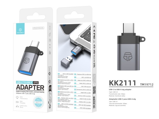 Techancy Adaptador USB-C para USB-A OTG KK2111, Alta Velocidade de Transferência, Carregamento Segu Techancy Adaptador USB-C para USB-A OTG KK2111, Alta Velocidade de Transferência, Carregamento Segu