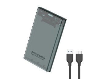 Techancy 2,5' SATA HDD/SSD case esterno nero MF1300, con USB3.0 ad alta velocit, portatile