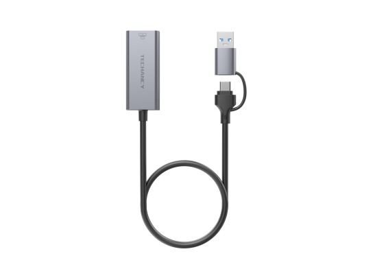 Adattatore Ethernet Techancy da USB-A/USB-C a RJ-45 MG1425, compatibile con sistemi Mac OS, iOS e Wi