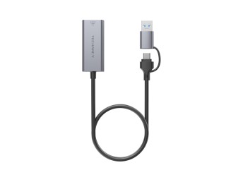 Techancy USB-A/USB-C to RJ-45 Ethernet Adapter MG1425 , compatible with Mac OS, iOS, Windows systems