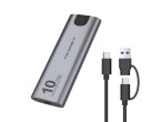 Techancy Tragbares High-Speed-M.2-NVMe-SSD-Gehuse MF1301 Grau, 10 Gbps mit USB-C, kompatibel und le