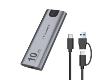 Techancy High Speed Portable M.2 NVMe SSD Case MF1301 Grey, 10 Gbps with USB-C, compatible and easy 