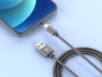 Cavo dati Lightning 2.4A Alluminio 1M Grigio