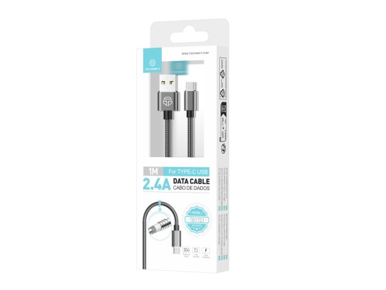 Datenkabel Typ-C 2.4A Aluminium 1M Grau Datenkabel Typ-C 2.4A Aluminium 1M Grau