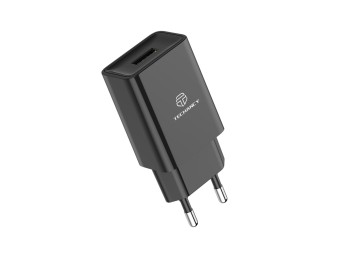 Techancy Usb Wall Charger For Smartphone And Tablet 1Usb 1M 2.4A Black