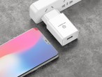 Caricabatterie wireless 1Ub 2.4A bianco