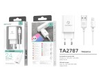 Caricatore con cavo per Ip 2.4A 1Usb 1M Bianco