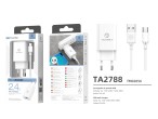 Ladegerät mit Kabel für Typ-C 2.4A 1Usb 1M Weiß Ladegerät mit Kabel für Typ-C 2.4A 1Usb 1M Weiß
