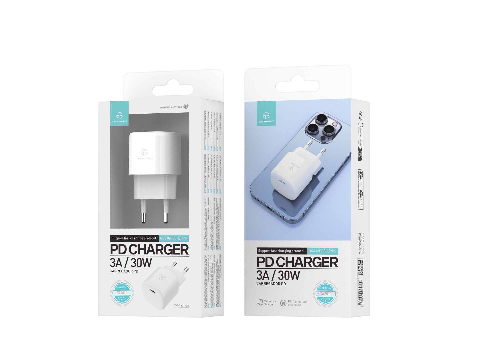 30 W Usb C Ladeger�t, Quntis Pd 3.0 2 M 1 Schnelles Ladeger�t (Lightning und Typ C) Kompatibel mit I