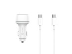 Cargador De Coche Pd20W + Qc3.018W 38 W Blanco + Cable Typec-Typec Pd Cargador De Coche Pd20W + Qc3.018W 38 W Blanco + Cable Typec-Typec Pd