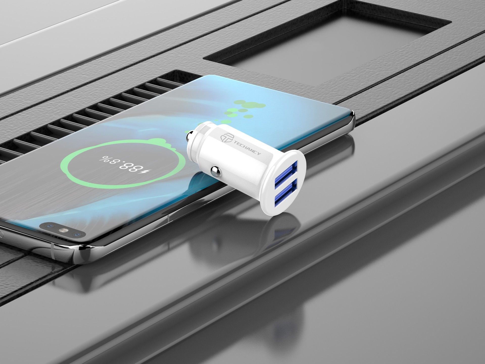 Car Charger 2Usb 2.4A White