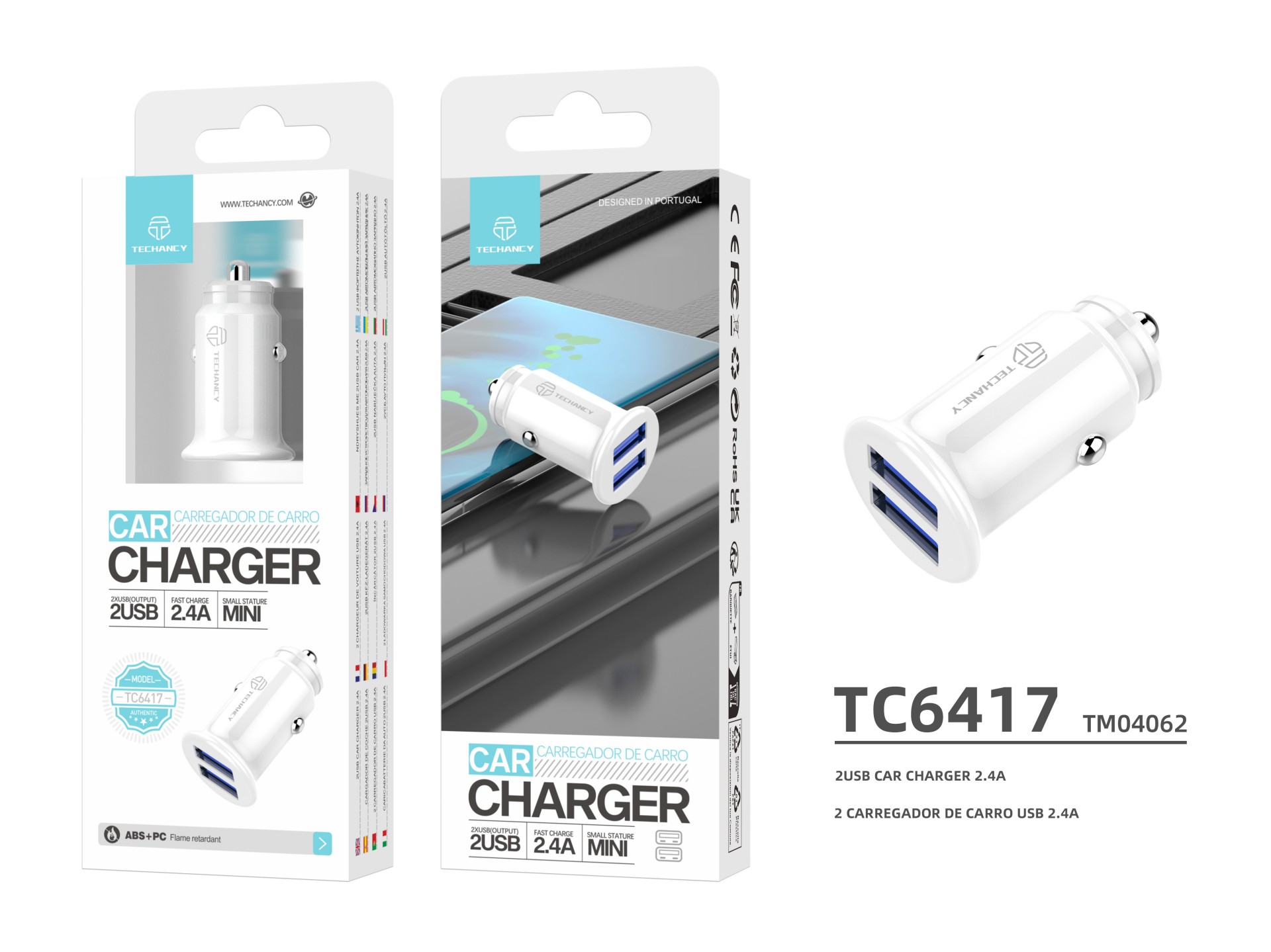 Car Charger 2Usb 2.4A White