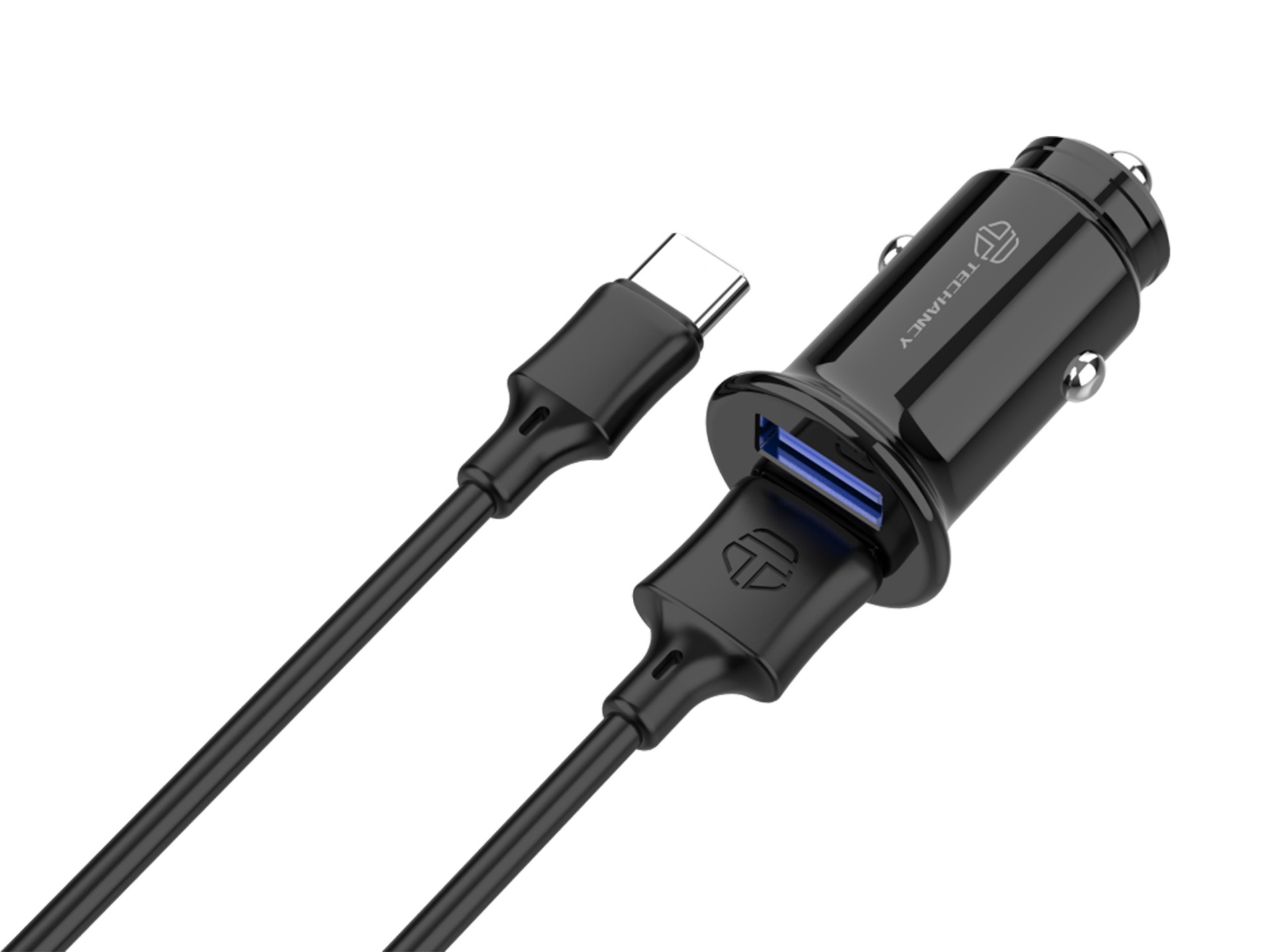 Autoladegerät 2Usb 2.4A Typ-C Schwarz Autoladegerät 2Usb 2.4A Typ-C Schwarz
