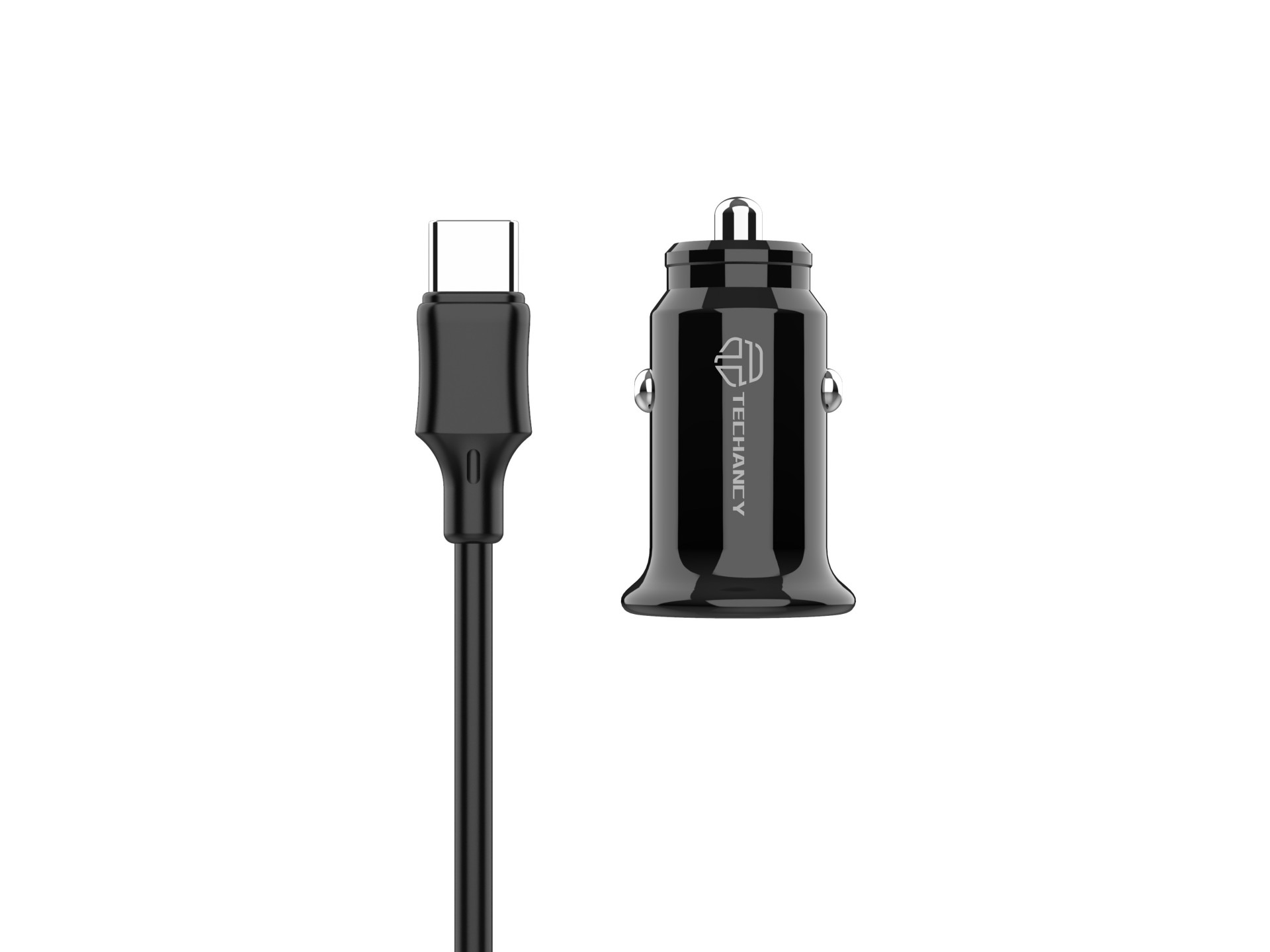 Autoladegerät 2Usb 2.4A Typ-C Schwarz Autoladegerät 2Usb 2.4A Typ-C Schwarz