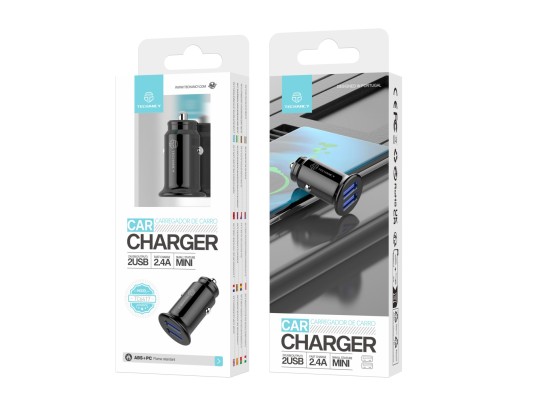 Carregador D Carro 2Usb 2.4A Preto Carregador D Carro 2Usb 2.4A Preto