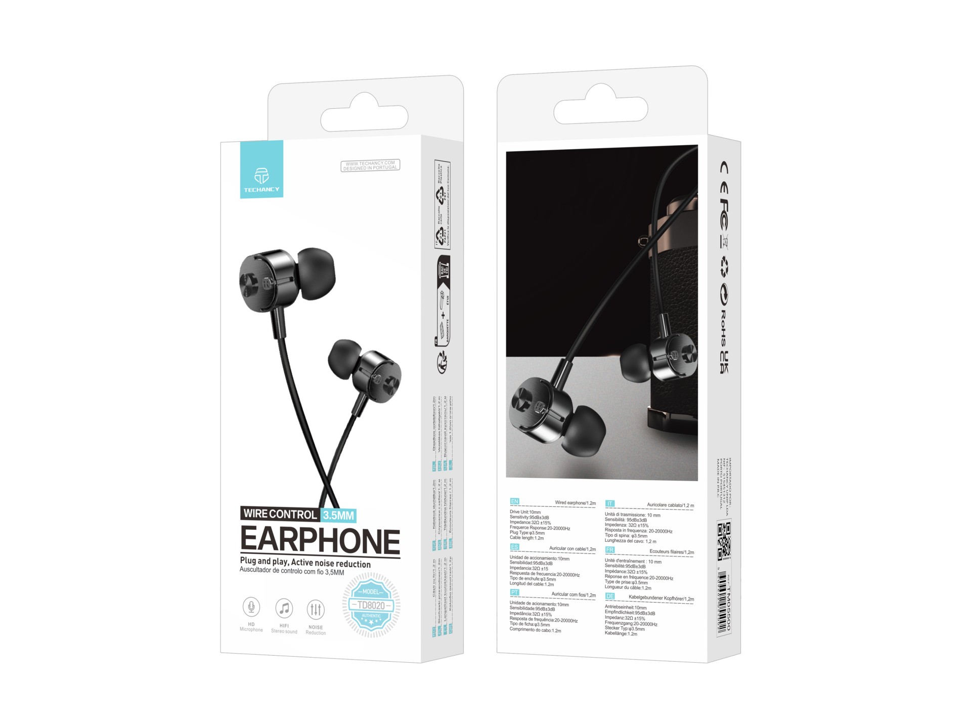 Cuffie cablate Techancy TD8020, spinotto da 3,5 mm, controllo sul filo, microfono HD, cavo da 1,2 m, Cuffie cablate Techancy TD8020, spinotto da 3,5 mm, controllo sul filo, microfono HD, cavo da 1,2 m,