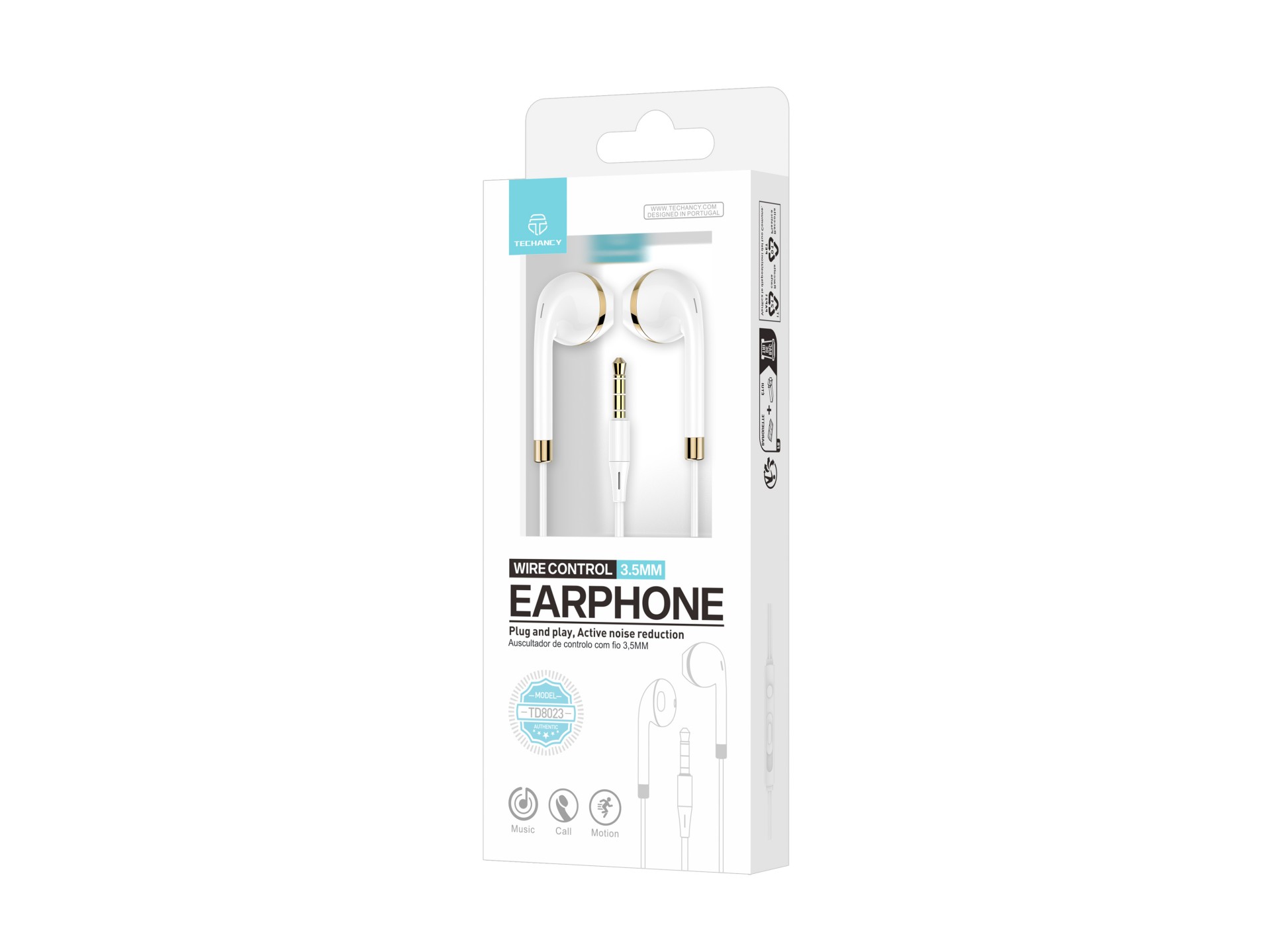 Cuffie cablate Techancy TD8023, spinotto da 3,5 mm, controllo a filo, microfono HD, cavo da 1,2 m Cuffie cablate Techancy TD8023, spinotto da 3,5 mm, controllo a filo, microfono HD, cavo da 1,2 m