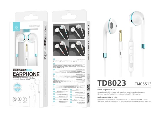 Techancy TD8023 kabelgebundenes Headset, 3,5-mm-Stecker, Kabelsteuerung, HD-Mikrofon, 1,2 m Kabel Techancy TD8023 kabelgebundenes Headset, 3,5-mm-Stecker, Kabelsteuerung, HD-Mikrofon, 1,2 m Kabel