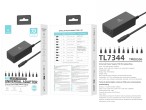 Techancy TL7344 adaptateur d'alimentation universel pour ordinateurs portables, avec une puissance d