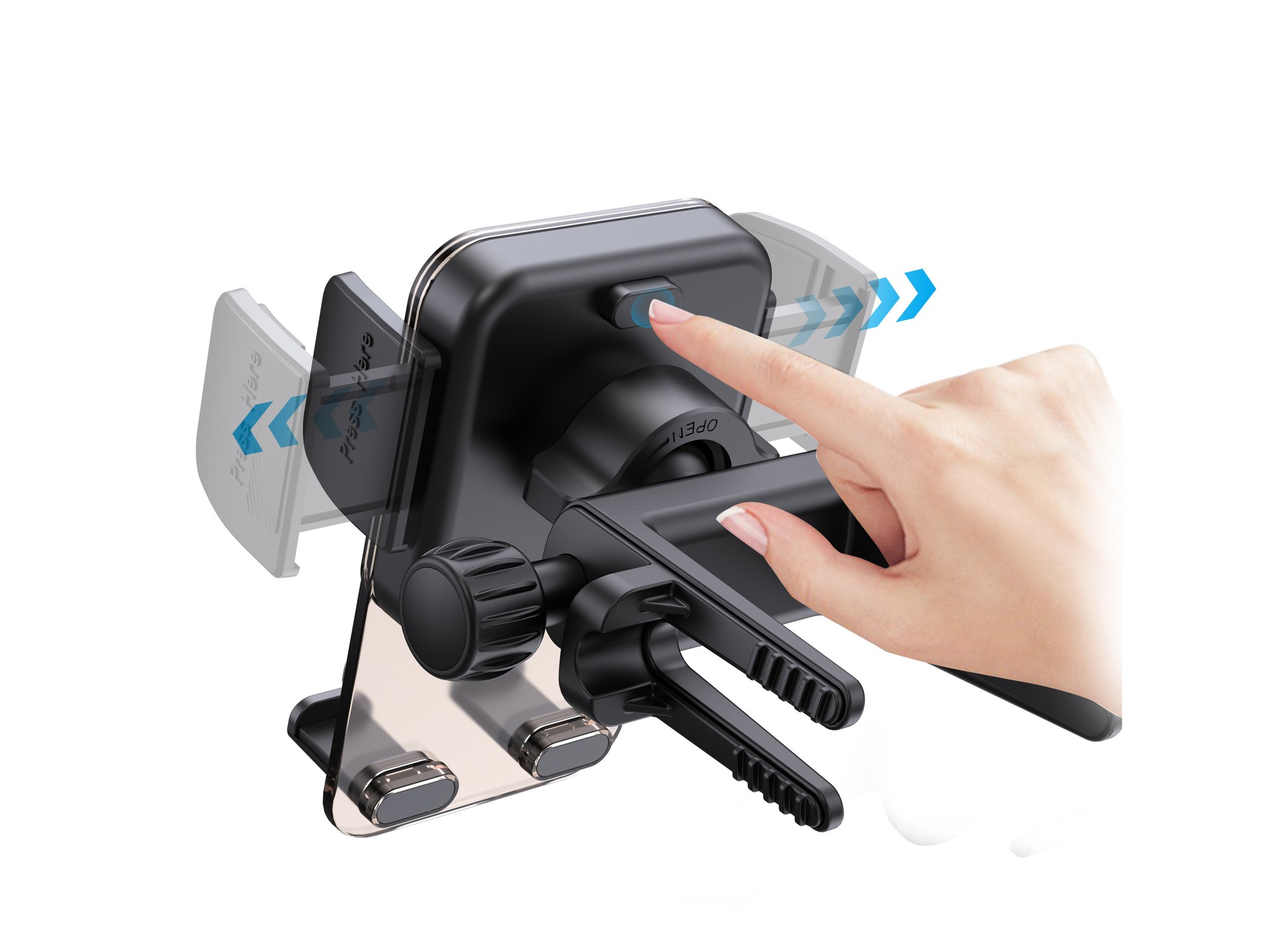 Techancy TI2336 Supporto rotondo per telefono cellulare con uscita d'aria, funzionamento con una sol
