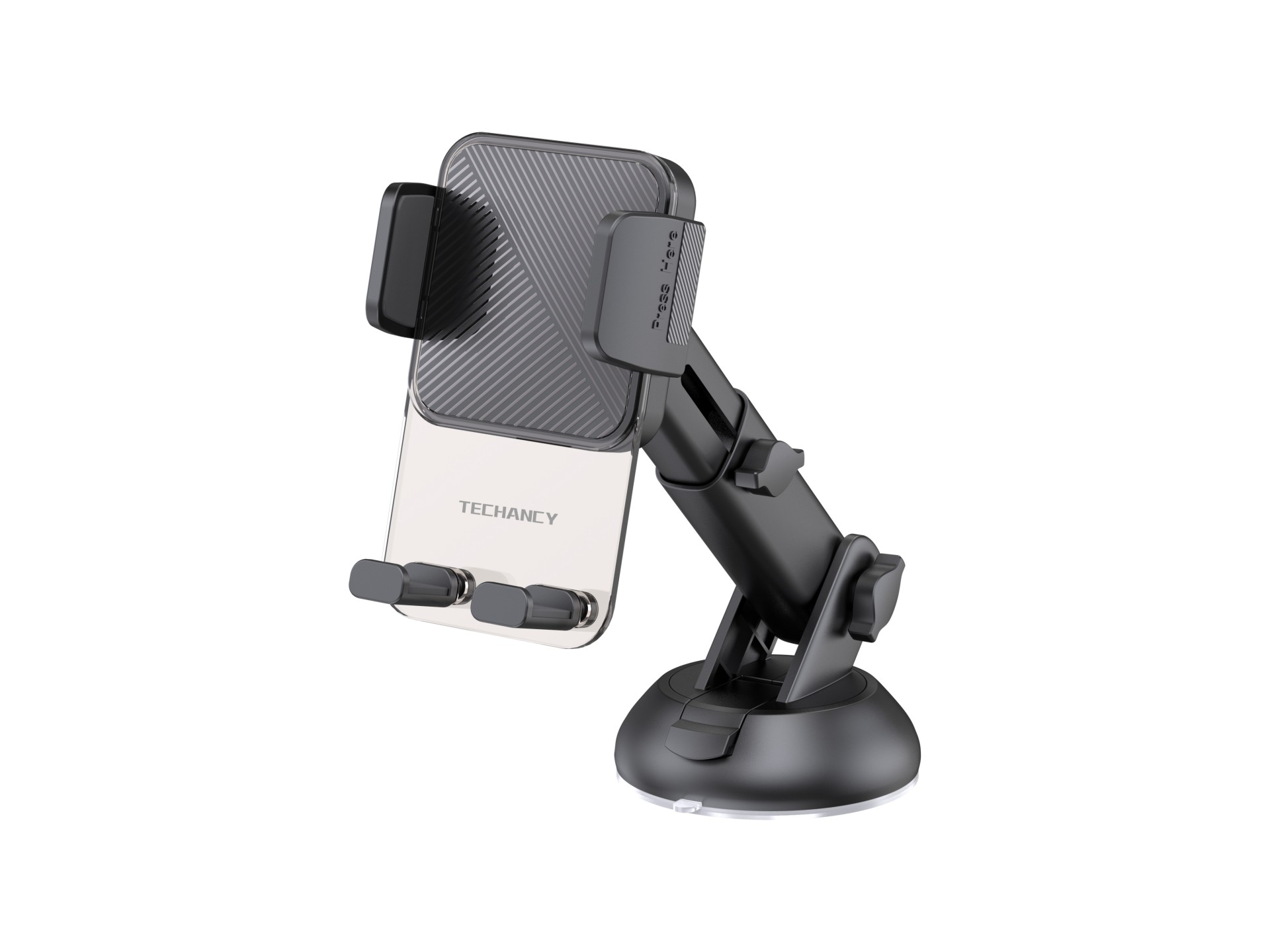 Techancy TI2337 Supporto per cellulare con ventosa, utilizzabile con una sola mano, ABS ad alta resi Techancy TI2337 Supporto per cellulare con ventosa, utilizzabile con una sola mano, ABS ad alta resi