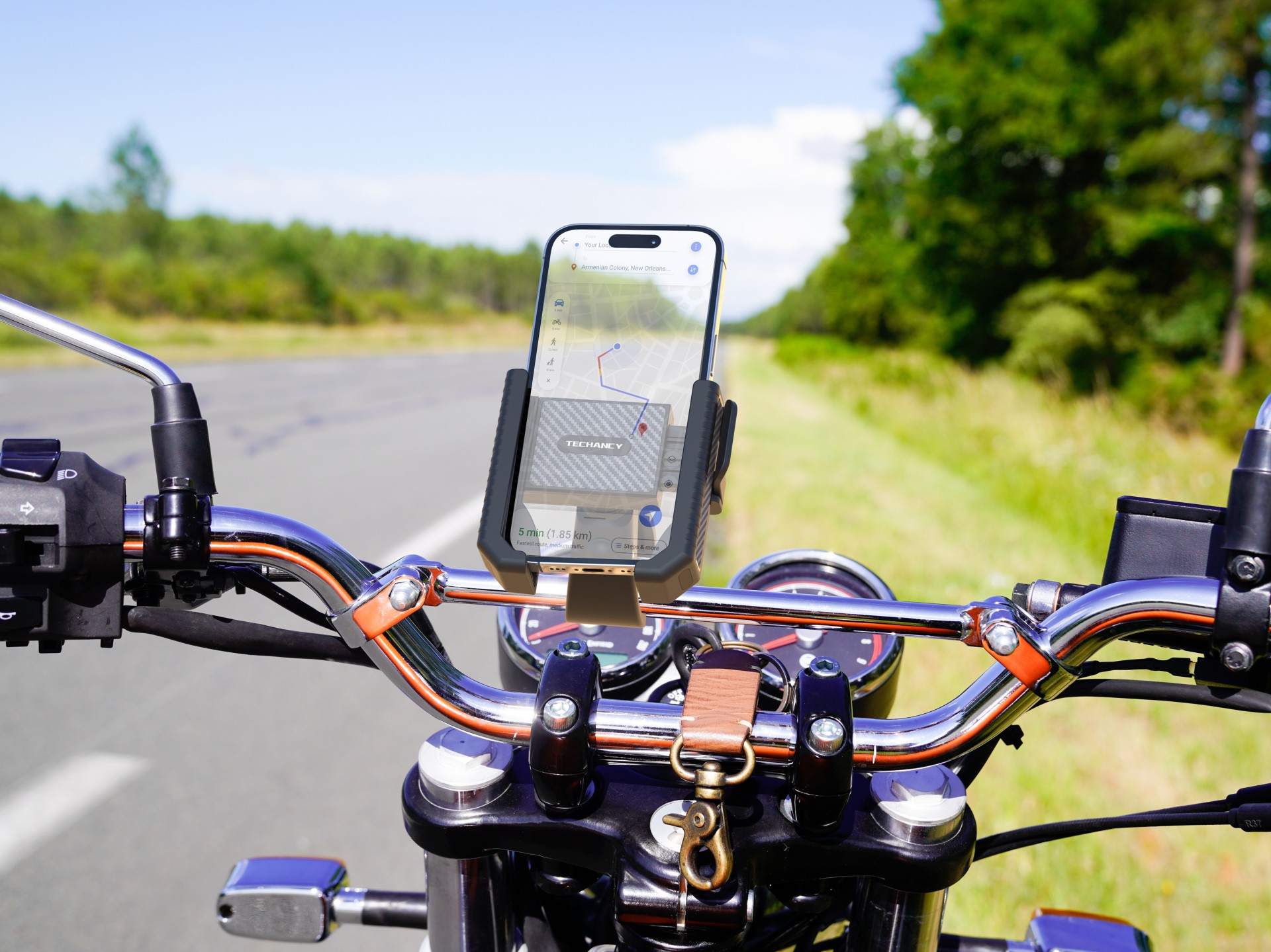 Techancy TI2338 Support universel pour téléphone portable, compatible vélo/moto, 4,5-7,2 pouces, ABS Techancy TI2338 Support universel pour téléphone portable, compatible vélo/moto, 4,5-7,2 pouces, ABS